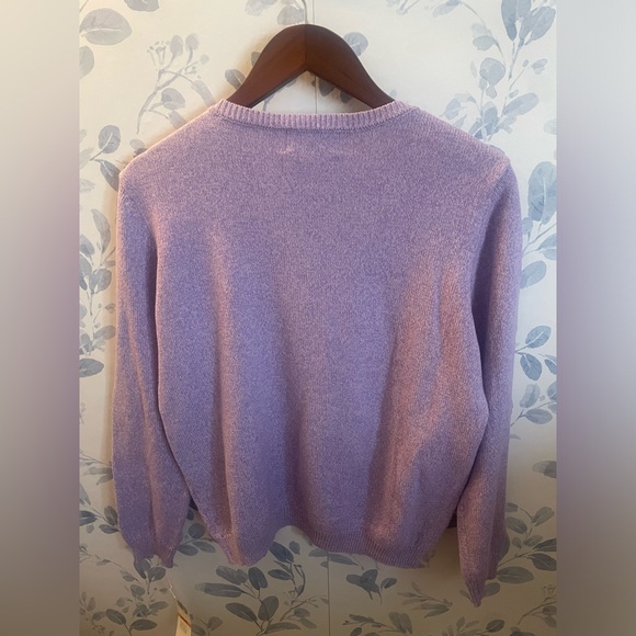 Alfred Dunner Women’s Casual Center Embroidery Sweater Purple Small Petite. New - Picture 2 of 7